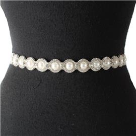 Pearls Round Ribbon Belt