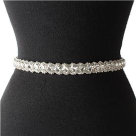 Crystal Squares Ribbon Belt