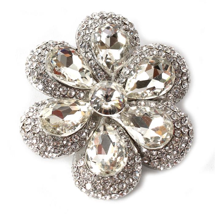 Crystal Flower Brooch - D&D Florida Import