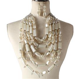 Pearls Multilayereds Long Necklace Set