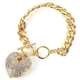 Heart Pendant Chain Bracelet