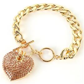 Heart Pendant Chain Bracelet