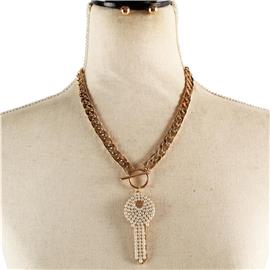Link Chain Key Necklace Set