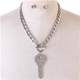 Link Chain Key Necklace Set