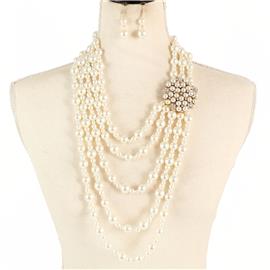 Pearl Long Necklace Set