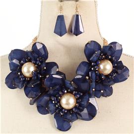 Fashion Flower Necklace Set
