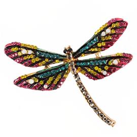 Rhinestone Dragonfly Brooch