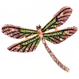 Rhinestone Dragonfly Brooch