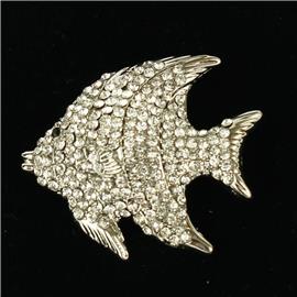 Crystal Fish  Brooch