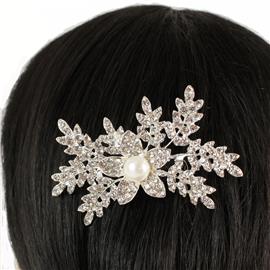 Crystal With Pearl Hair Comb