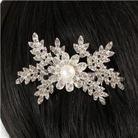 Crystal With Pearl Hair Comb