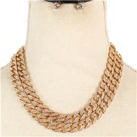 Metal Link Chain Necklace Set