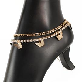 Butterfly Charm Link Anklet