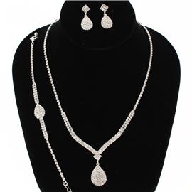 Rhinestone 3 PCS Necklace Set