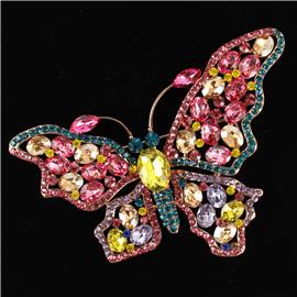 Crystal Butterfly Brooch