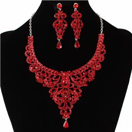 Rhinestone Crystal Necklace Set