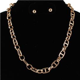 Fashion Metal Link Necklace Set