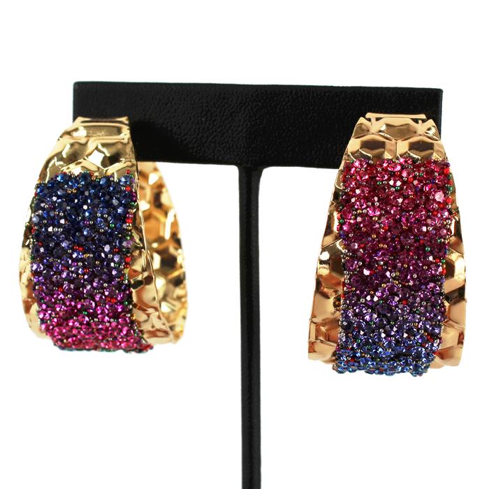 Wholesale Hot Style New Gold Color Metal Rhinestone Drop Earrings  High-Quality Fashion Crystals Jewelry Accessories For Women