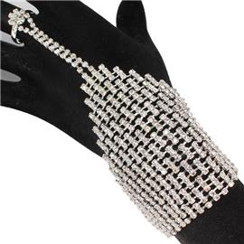 Rhinestone Casting Hand Chain Bracelet