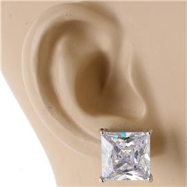 12mm Cubic Zirconia Square Earring