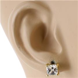 6mm Cubic Zirconia Square Earring