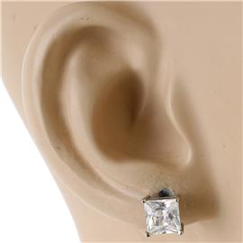 6mm Cubic Zirconia Square Earring