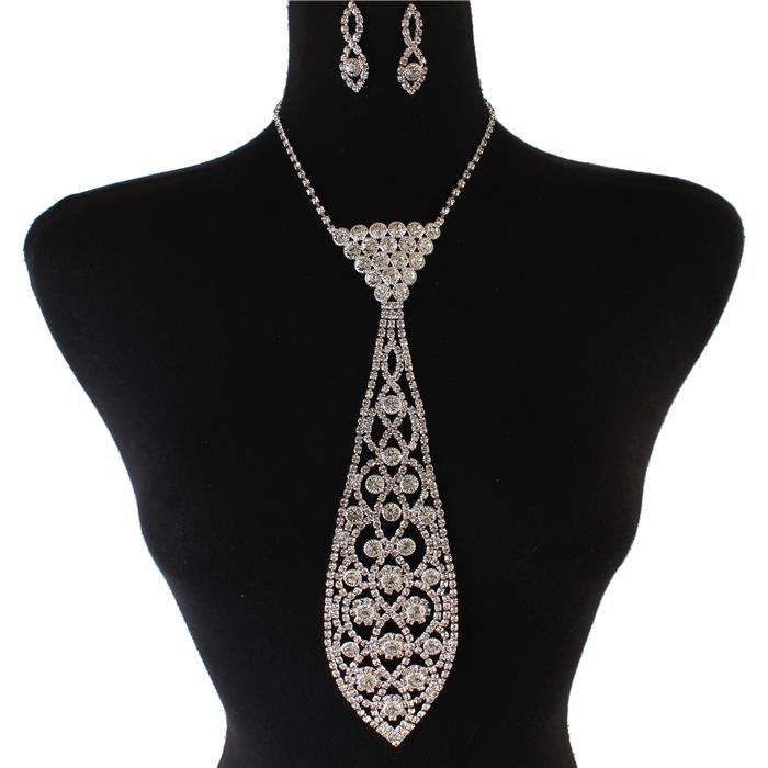 Rhinestone Necktie Set - DDFLimport.com (Wholesale Fashion Jewelry)