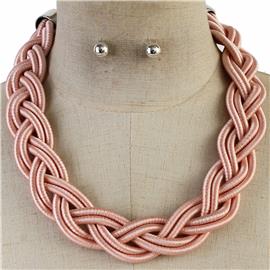 Braid Cord Necklace Set