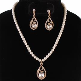 Pearl Stones Necklace Set