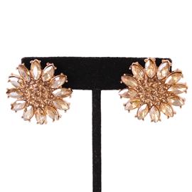 Crystal Flower Clip-On Earring