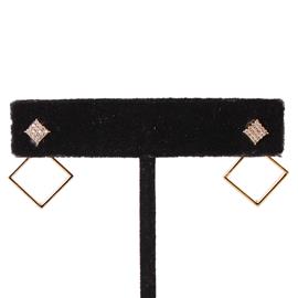 CZ Square Double Side Earring