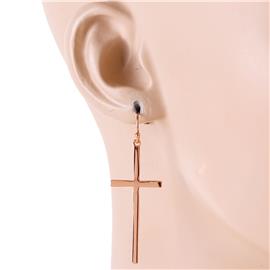 Metal Dangling Cross Earring