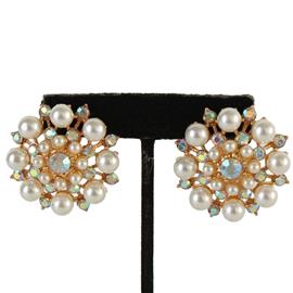 Pearl Flower Clip-On Earring