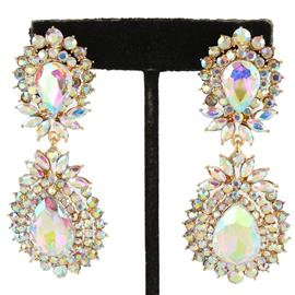 Crystal Teardrop Clip-On Earring