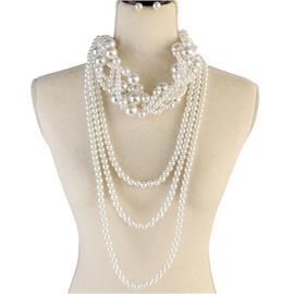 Braided Pearl Necklace Set