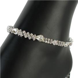 Rhinestones Teardrop Anklet