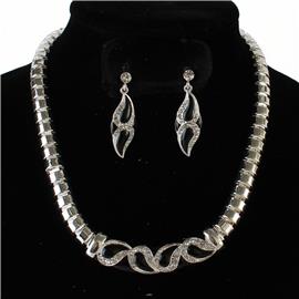 Metal Rhinestone Necklace Set