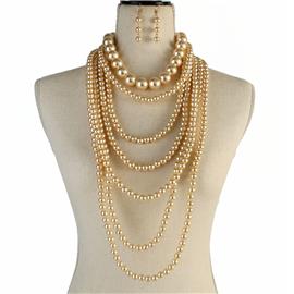 Pearl Long Necklace Set