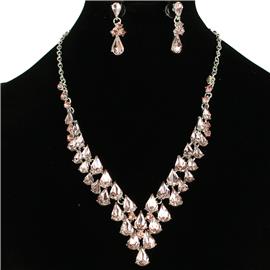 Crystal Tear Necklace Set