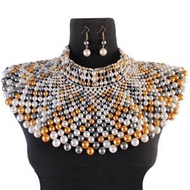 Pearl Chunky Necklace Set