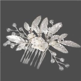 Crystal Beads Leave Hair Comb