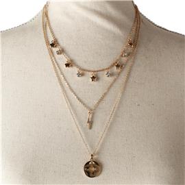 Multi Chain Pendant Star Necklace
