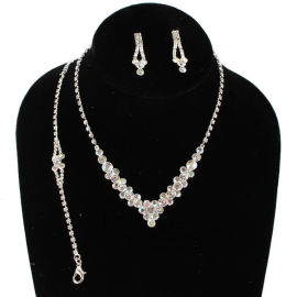 JR Rhinestones 3 Pcs Necklace Set