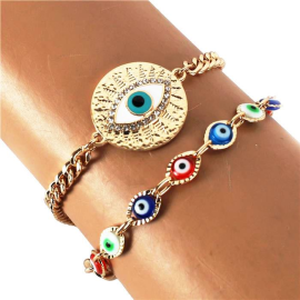 Multi-Chain Evil Eye Bracelet