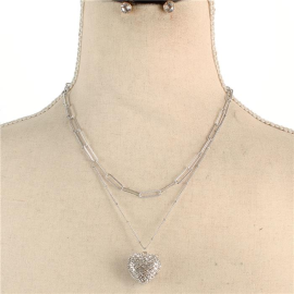 Fashion Layerd Heart Necklace Set