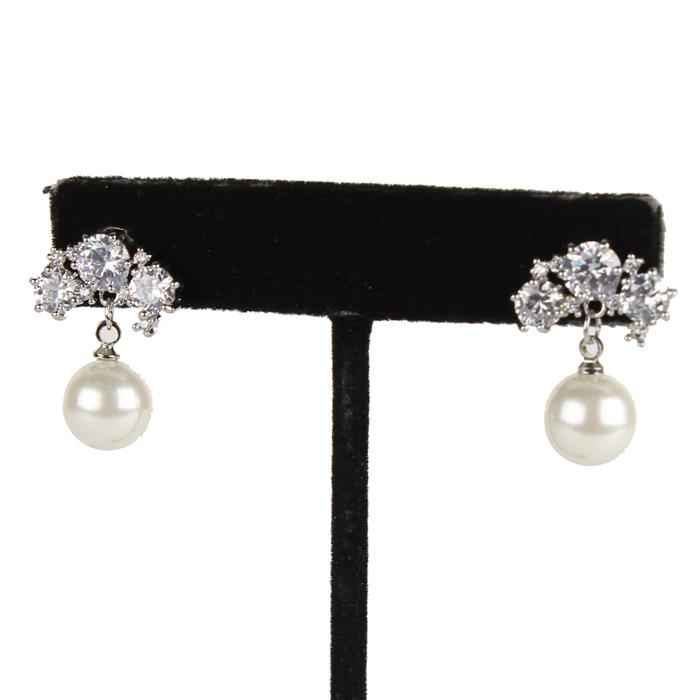 CZ Pearl Dangling Earring
