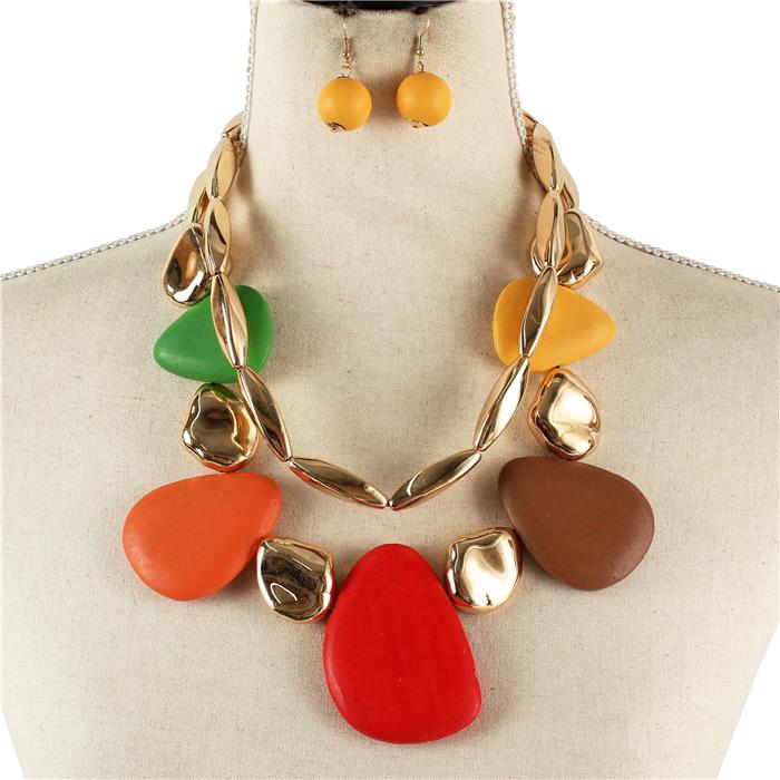 Fashion Wood Necklace Set - DDFLimport.com (Wholesale Fashion Jewelry)