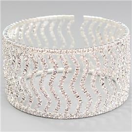 Rhinestone Swirl Design Bangle Bracelet