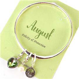 August Charm Bangle Bracelet