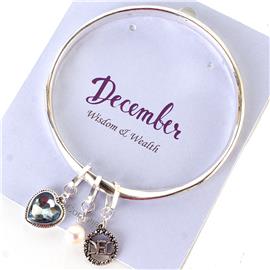 December Charm Bangle Bracelet